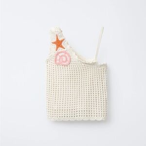 Zara Cream Crochet One-Shoulder Kids Tank. So Cute!